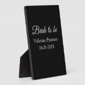 Bruid-naam datum zwart wit bruidsfeest we fotoplaat (Zijkant)