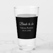 Bruid-naam datum zwart wit bruidsfeest we glas (Achterkant)