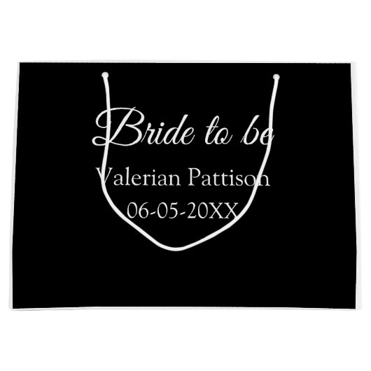Bruid-naam datum zwart wit bruidsfeest we groot cadeauzakje (Voorkant)