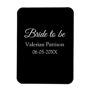 Bruid-naam datum zwart wit bruidsfeest we magneet