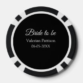 Bruid-naam datum zwart wit bruidsfeest we poker chips (Achterkant)