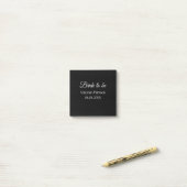 Bruid-naam datum zwart wit bruidsfeest we post-it® notes (Op bureau)