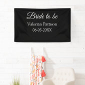 Bruid-naam datum zwart wit bruidsfeest we spandoek (Insitu)