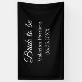 Bruid-naam datum zwart wit bruidsfeest we spandoek (Verticaal)