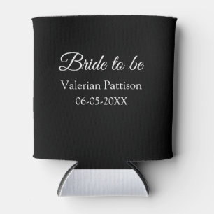 Bruid-naam datum zwart wit bruidsfeest wij blikjeskoeler