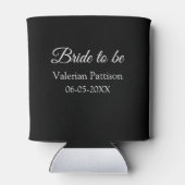 Bruid-naam datum zwart wit bruidsfeest wij blikjeskoeler (Achterkant)