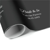 Bruid-naam datum zwart wit bruidsfeest wij cadeaupapier (Rol Hoek)