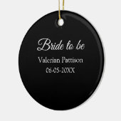 Bruid-naam datum zwart wit bruidsfeest wij keramisch ornament (Links)