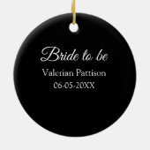 Bruid-naam datum zwart wit bruidsfeest wij keramisch ornament (Achterkant)