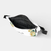 Bruid Naam Geel Bloemen Elegante Gouden Glitter Ge Heuptasje (Open)