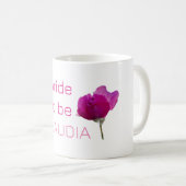 Bruid-naam roze roos koffiemok (Voorkant rechts)