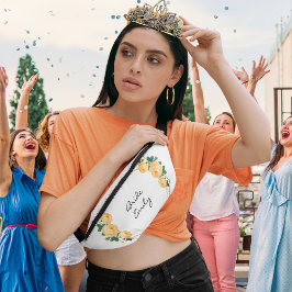 Bruid Naam Sinaasappel Bloemen Elegante Gouden Gli Heuptasje