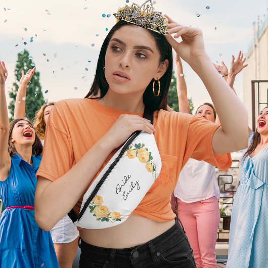 Bruid Naam Sinaasappel Bloemen Elegante Gouden Gli Heuptasje