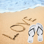 Bruid naam zwart en wit teenslippers