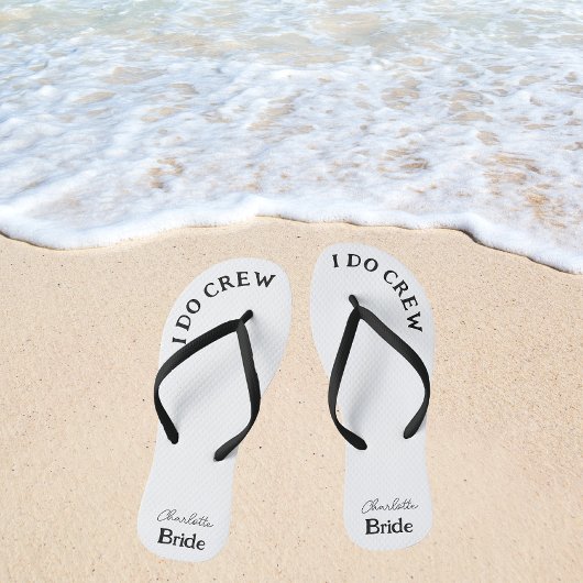 Bruid naam zwart en wit teenslippers