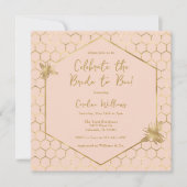 Bruid naar Bee Elegant Blush Roze Goud Vrijgezelle Kaart (Voorkant)