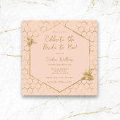 Bruid naar Bee Elegant Blush Roze Goud Vrijgezelle Kaart