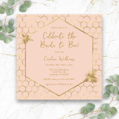 Bruid naar Bee Elegant Blush Roze Goud Vrijgezelle Kaart