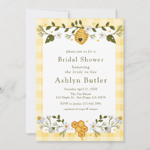 Bruid naar Bee Plaid Bridal Shower Uitnodiging