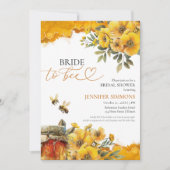 Bruid naar Bee | Waterverf Floral Vrijgezellenfees Kaart (Voorkant)