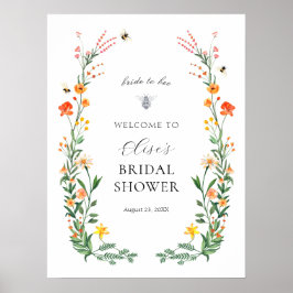 Bruid naar Bee Wildflower Garden Bridal Welkomstbo Poster