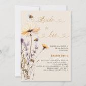 Bruid naar bij wildflower geel beige vrijgezellenf kaart (Voorkant)