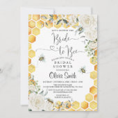 Bruid naar bij Witte Bloemen Bruidsdouche Uitnodig Kaart (Voorkant)