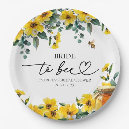 Bruid naar bijen Vrijgezellenfeest Papieren Bordje (Voorkant)