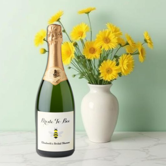 Bruid naar bijen Vrijgezellenfeest Sparkling Wijnetiket