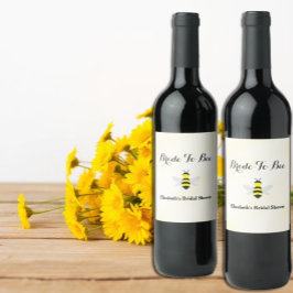 Bruid naar bijen Vrijgezellenfeest Wijn Etiket