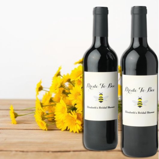 Bruid naar bijen Vrijgezellenfeest Wijn Etiket