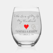 Bruid naar bruidegom Monogram Zwart Two Tone Wijnglas Zonder Voet (Voorkant)