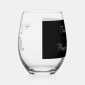 Bruid naar bruidegom Monogram Zwart Two Tone Wijnglas Zonder Voet (Links)