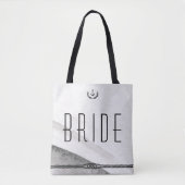 Bruid Nautische Trouwtassen Grijs En Wit Tote Bag (Voorkant)