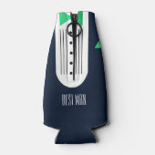 BRUID Navy Blauw Groen Bruiloft Wees Mijn Beste Ma Flesjeskoeler (Achterkant)