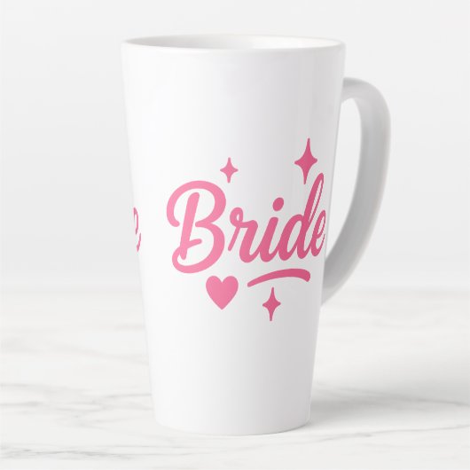 Bruid Neon Roze Latte Mok (Rechterhoek)