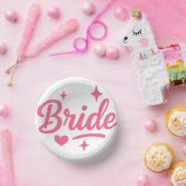 Bruid Neon Roze Papieren Kommen (Feest)