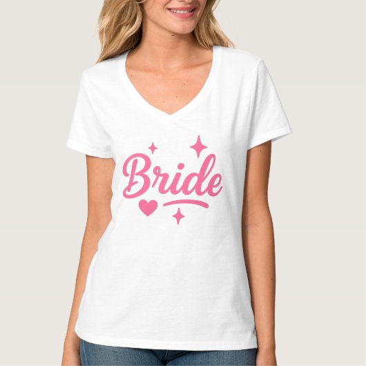 Bruid Neon Roze Schrift T-shirt (Voorkant)