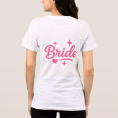 Bruid Neon Roze Schrift Tri-Blend Shirt (Achterkant)