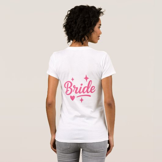 Bruid Neon Roze  T-shirt (Achterkant volledig)