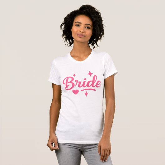 Bruid Neon Roze  T-shirt (Voorkant volledig)