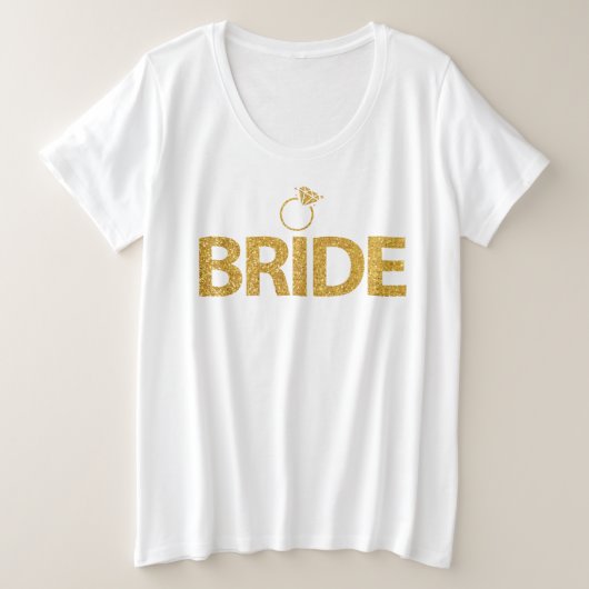 Bruid Nep Gouden Pailletten T-Shirt voor Vrouwen m (Design voorkant)
