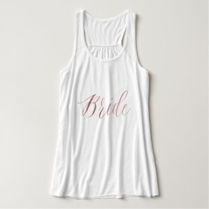 Bruid/Nep Rose Goud/Modern Penseel Lettertype Tanktop