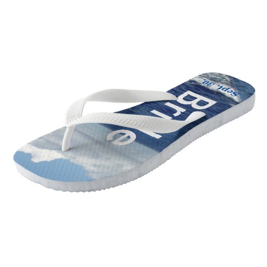 Bruid Ocean Waves Blue Sky Teenslippers (Schuin)