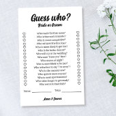 Bruid of bruidegom bruiloft gissen spel flyer