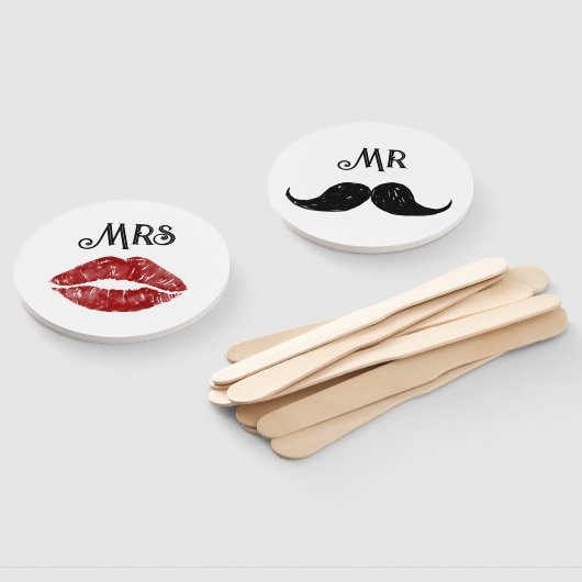 Bruid of bruidegom huwelijksspellen handwaaier (Niet-gemonteerd)