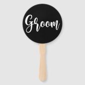 Bruid of bruidegom Modern Minimal Wedding Game Handwaaier (Achterkant)