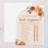 Bruid of Bruidegom Raad wie het zei Bruiloftsfeest Kaart (Voorkant / Achterkant)