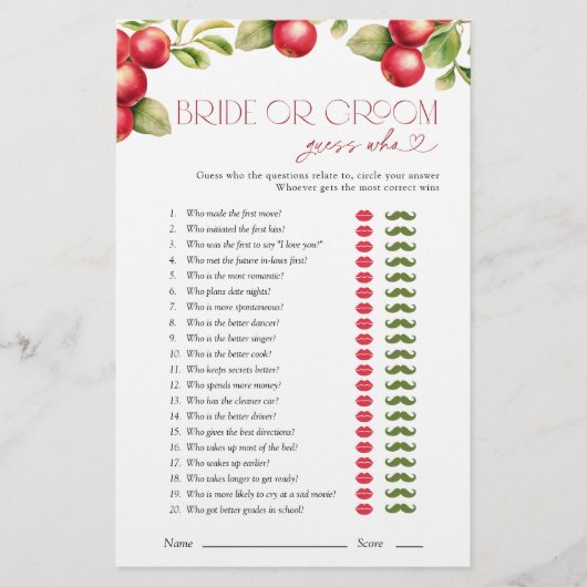 Bruid of bruidegom raden wie Apple Vrijgezellenfee (Voorkant)