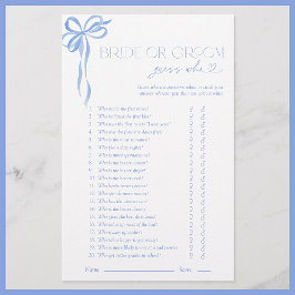 Bruid of bruidegom raden wie blauwe boog douche sp